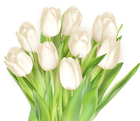 Image showing Bouquet of white tulips. EPS 10