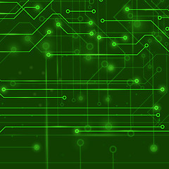 Image showing Modern Computer Technology Green Background. 