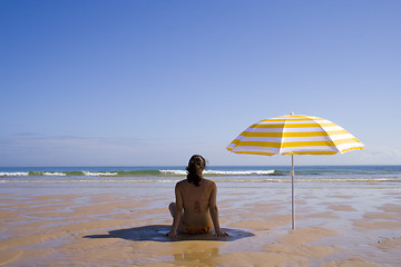 Image showing woman at the beach