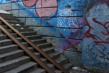 Image showing  underground  stairs up