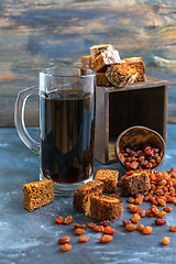 Image showing Kvass is a traditional Russian drink in a glass.