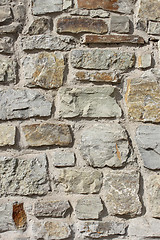 Image showing Wall of large rough granite boulders