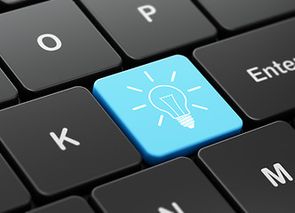 Image showing Finance concept: Light Bulb on computer keyboard background