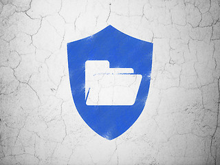 Image showing Business concept: Folder With Shield on wall background