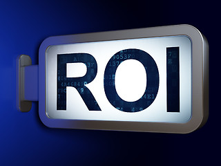 Image showing Finance concept: ROI on billboard background