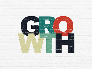 Image showing Business concept: Growth on wall background