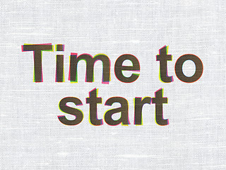 Image showing Time concept: Time to Start on fabric texture background
