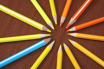Image showing Circle of Colored Pencils