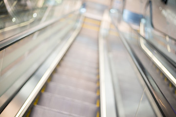 Image showing Blurred escalator background