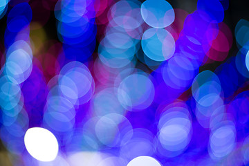 Image showing Night city street lights bokeh background