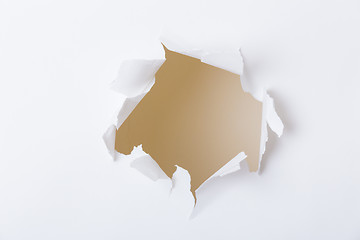 Image showing Hole in the paper with torn