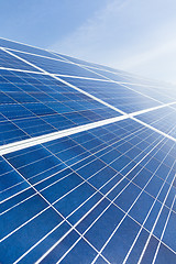 Image showing Solar panel under blue sky