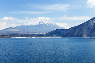 Image showing Mt. Fuji and Lake Motosu in Japan