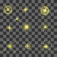 Image showing Set of Different Yellow Lights