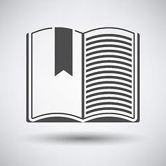 Image showing Open book with bookmark icon