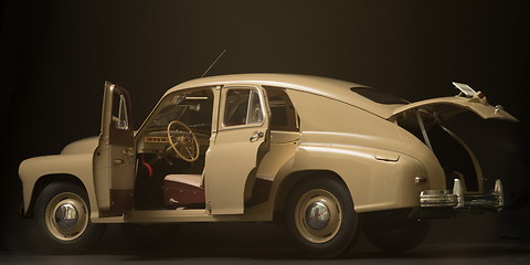 Image showing retro car  interior on a black background