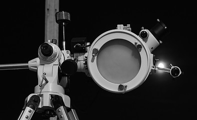 Image showing Black and white Astronomical telescope