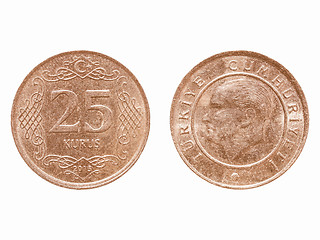 Image showing  Turkish coin isolated vintage