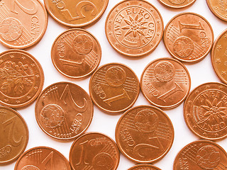 Image showing  Euro coins vintage