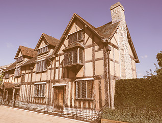 Image showing Shakespeare birthplace in Stratford upon Avon vintage