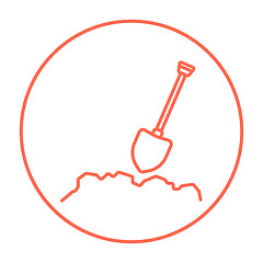 Image showing Mining shovel line icon.