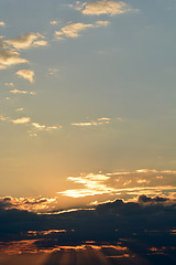 Image showing sunset with orange sky