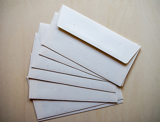Image showing Letter envelope on wood table