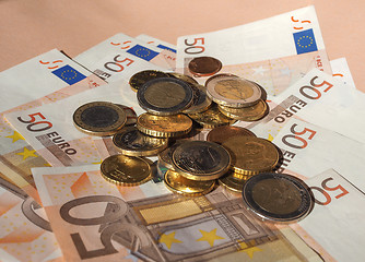 Image showing Euro coins and notes