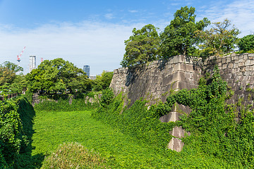 Image showing Osaka castle wall