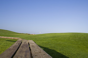 Image showing Golf bench