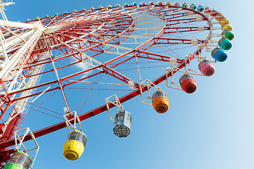 Image showing Big Ferris wheel with blue sky