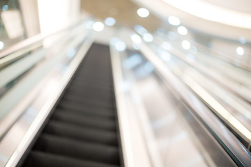 Image showing Blurred view of Escalator