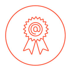 Image showing Award with at sign line icon.