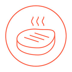 Image showing Grilled steak line icon.