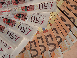 Image showing Euro and Pounds notes