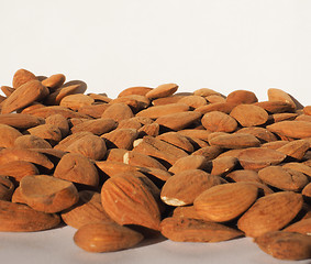 Image showing Almonds dried fruit with copy space