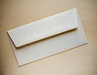 Image showing Letter envelope on wood table