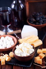 Image showing wine with cheese