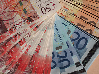 Image showing Euro and Pounds notes