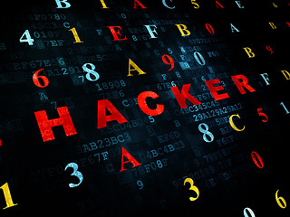 Image showing Privacy concept: Hacker on Digital background