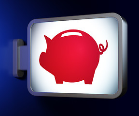 Image showing Banking concept: Money Box on billboard background