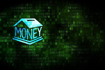 Image showing Banking concept: Money Box on digital background