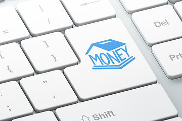 Image showing Money concept: Money Box on computer keyboard background