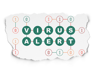 Image showing Safety concept: Virus Alert on Torn Paper background