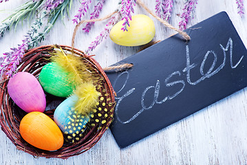 Image showing decorative painted Easter eggs