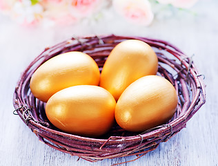 Image showing decorative painted Easter eggs