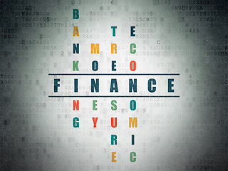 Image showing Currency concept: Finance in Crossword Puzzle