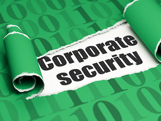 Image showing Security concept: black text Corporate Security under the piece of  torn paper