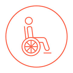 Image showing Disabled person line icon.
