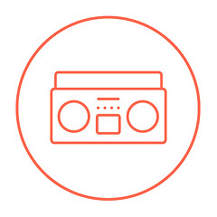 Image showing Radio cassette player line icon.